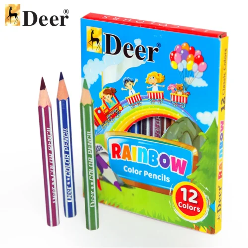 Deer Color Pencil Pack of 12 Vibrant Half-Size Colors