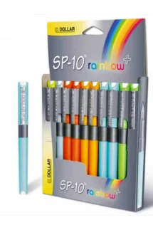 Dollar Pen SP 10 Rainbow Pack of 10 - Colorful, Smooth Writing