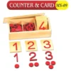 Wooden Montessori Cards & Counters Toy for Toddlers