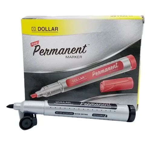 Marker Permanent Dollar Cut Tip - Green, Blue, Black, Red 1 Pcs (Pack of 12 Pcs)