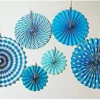 Blue Paper Fan Wall Decoration Set – Hand-Crafted Elegance