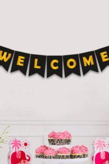 Buy Banner Welcome Black With Golden for Events & Business