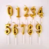 Golden Digit Candle – Elegant Party Décor