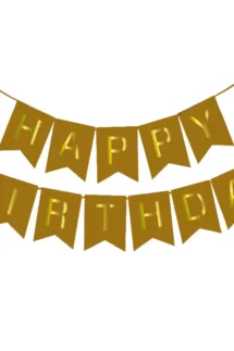 Golden Happy Birthday Banner – Large & Elegant Decoration