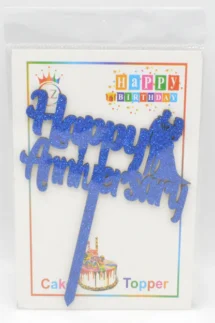 Happy Anniversary Glitter Cake Topper