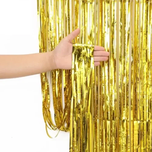 Metallic Foil Tinsel Fringe Curtain for Party Backdrops