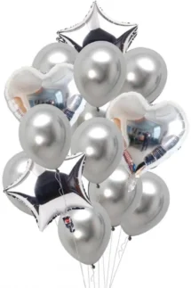 Silver Metallic & Foil Balloons (Pack of 10) – Tsstationers.pk