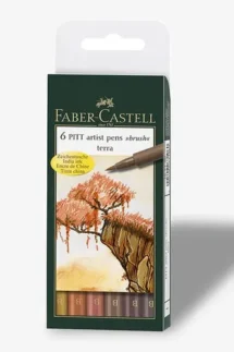 Faber Castell Pitt Artist Brush Pen Terra Set of 6