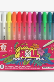 Sakura Moon Light & White Gel Pen Pack Of 12