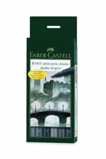 Faber Castell Pitt Artist Brush Pen Grey Set of 6