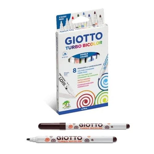 Giotto Turbo Bicolor Markers 8 Pcs Set