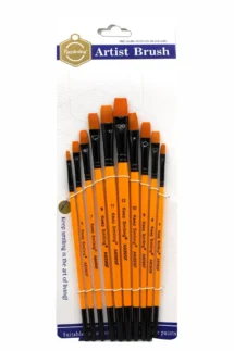 Keep Smiling Acrylic Flat Brush Pack Of 10