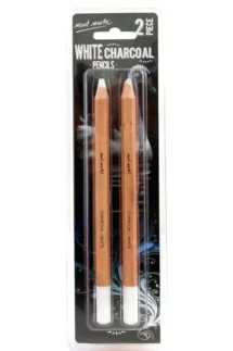 Mont Marte White Charcoal Pencils- 2pcs Set