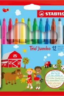 STABILO Extra-thick Fibre-Tip Pen Trio Jumbo Pack of 12