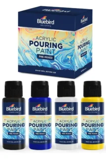 Bluebird Acrylic Pouring Paint Pre-mixed – 100 ml – Set of 6 Primary
