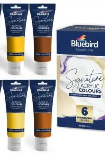 Bluebird Signature Acrylic Colours – 75 ml – Set of 6 PEARLESCENT