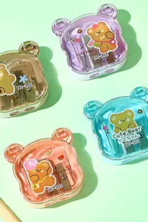 Cute Little Bear Shaped Double Hole Pencil Sharpener