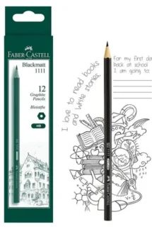 Faber Castell Black Matt Graphite Pencil HB 1111 Pack of 12