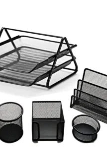 Metal Mesh Desk Organizer Set