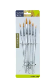 Transparent Round Paint Brush Pack of 6