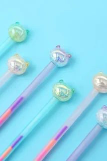 Cute Crystal Cat Rainbow Colors Glitter Gel Pen