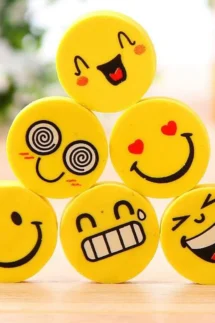 Emoji Eraser Lovely Smiling Face Cute Rubber for kids Pack of 4