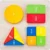 Geometric Sorter Fractions Rubber Wooden Plate