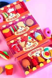 Junk Food Fancy Eraser for Kids Set of 4