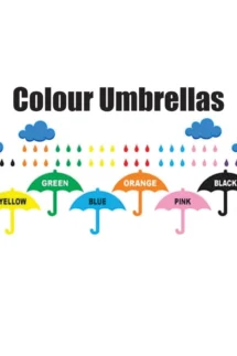 Kids Learning Educational Foam Wall Color Umbrellas