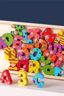 Multicolor Wooden Alphabets Learning Board 3D