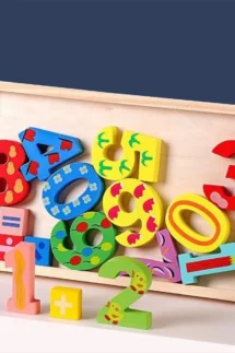 Multicolor Wooden Numbers Learning Board 3D