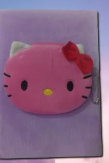 Plush Kitty Face Notebook with Zipper Pouch – Soft Cover & Adorable Design