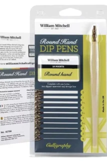 William Mitchell Calligraphy Round Hand Nibs Set With Holder
