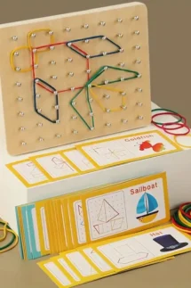 Wooden Montessori Geometry Creative Peg Board