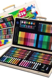Wooden Painting Arts & Craft Drawing Color Kit 180pcs for Kids