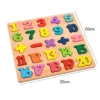 Wooden Puzzle Toys Kid Number Letter Matching Jigsaw Board