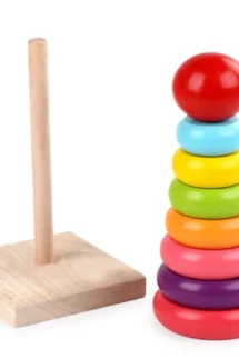 Wooden Toy 7 Step Rainbow Tower