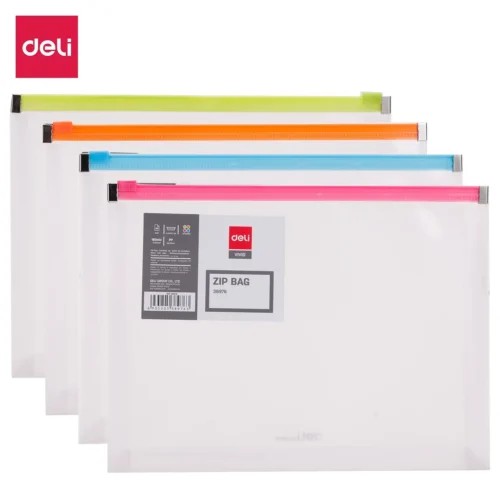 Deli Zipper File Bag A5 Transparent E38976