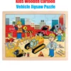 Kids Wooden Cartoon Vehicle Jigsaw Puzzle