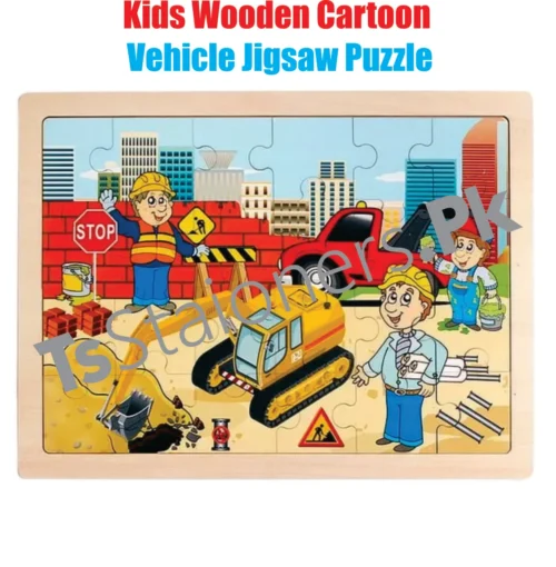 Kids Wooden Cartoon Vehicle Jigsaw Puzzle
