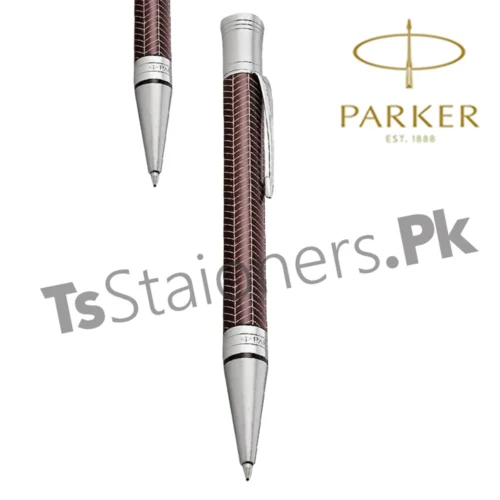 Parker Duofold Centennial Prestige Burgundy Chevron Pt Ballpoint Pen