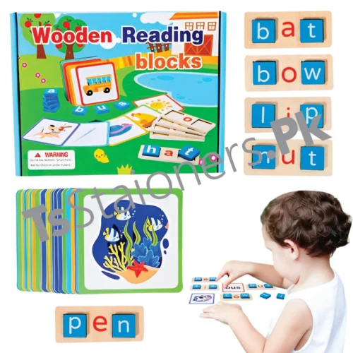 Wooden Reading Blocks Educational Toy for Kids