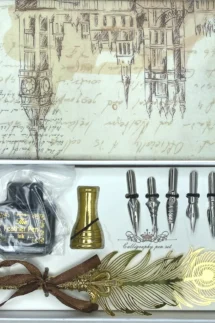 Calligraphy Pen Set Golden 8pcs Medium Box