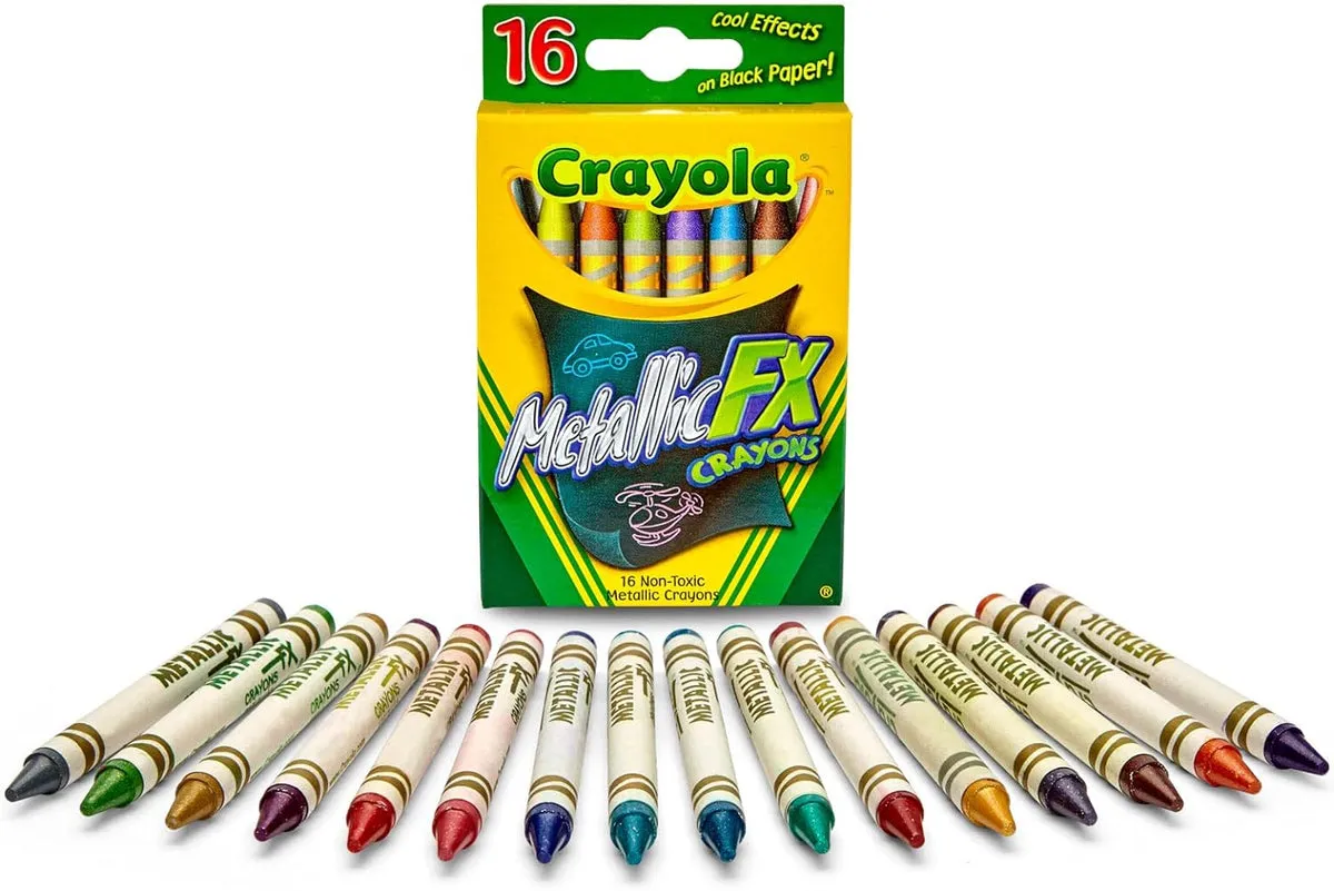 Crayola Metallic Color FX Crayons Pack of 16 528816 Crayola Metallic Color FX Crayons Pack of 16