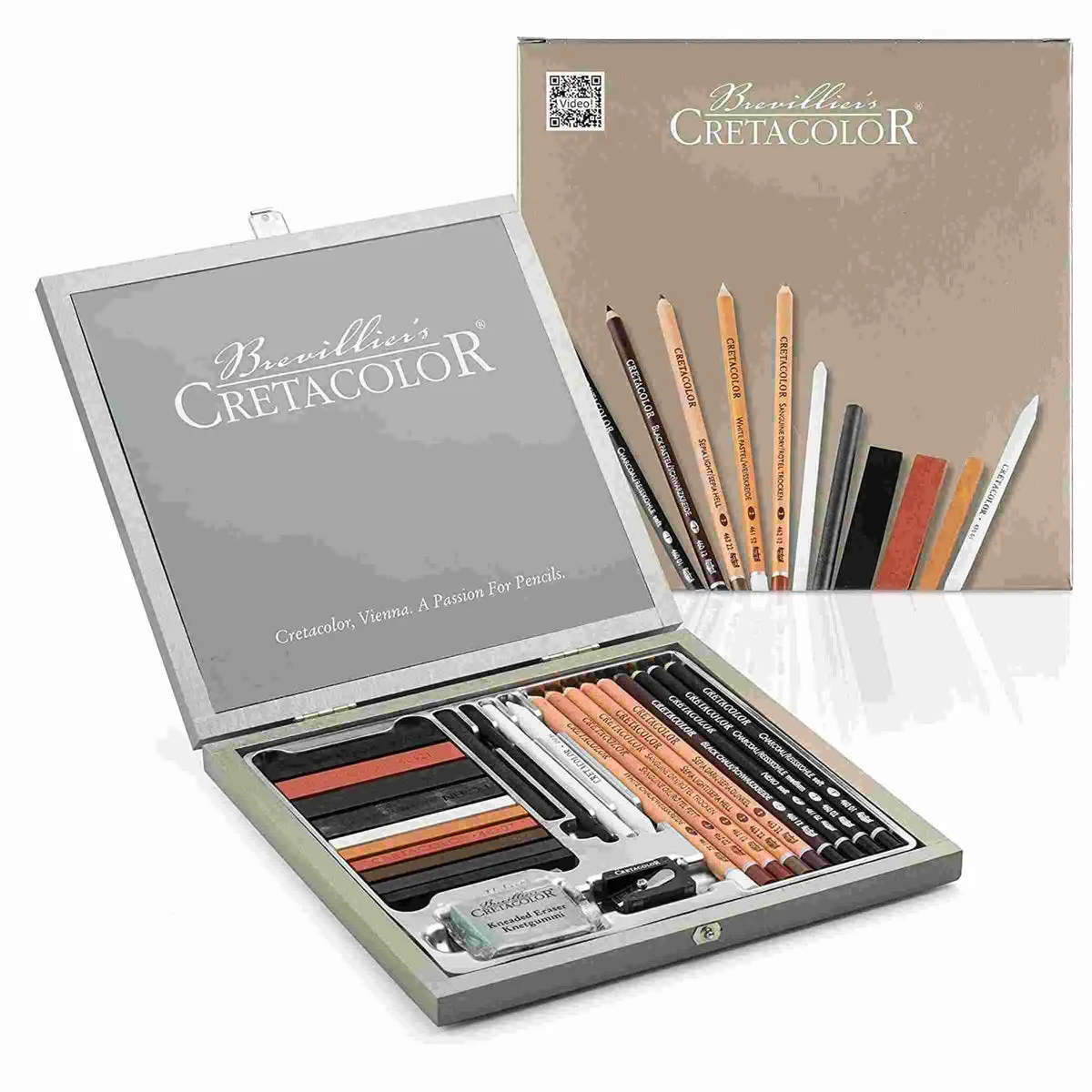 Cretacolor Passion Wooden Box Sketching and Drawing Set Of 25 Cretacolor Passion Wooden Box Sketching and Drawing Set Of 25