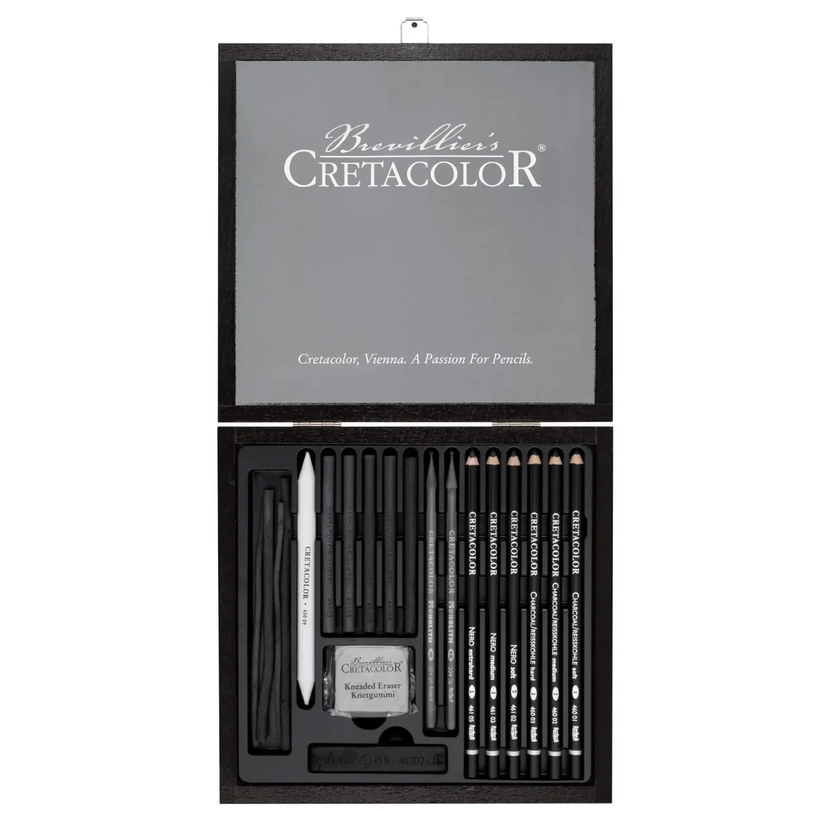 Cretacolor Wooden Black Box Charcoal and Drawing Set of 20 Cretacolor Wooden Black Box Charcoal and Drawing Set of 20