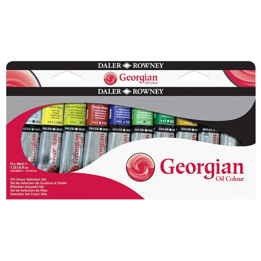 Daler Rowney Georgian Oil Paint Selection Set 38ml Set of 10 Daler Rowney Georgian Oil Paint Selection Set 38ml Set of 10