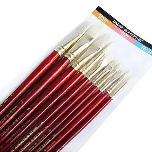Daler Rowney Simply Natural Bristle Hair Brush Set of 10pcs Daler Rowney Simply Natural Bristle Hair Brush Set of 10pcs
