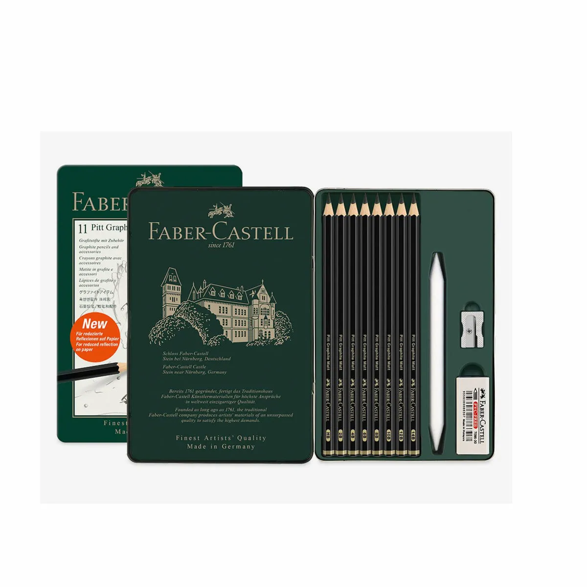 Faber Castell Pitt Graphite Matt Pencil Tin Set of 11 Faber Castell Pitt Graphite Matt Pencil Tin Set of 11