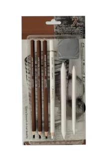 Keep Smiling Black & White Charcoal Pencil Kit